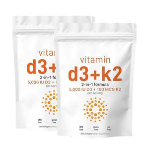 OEM Non-GMO Immuunversterkende Vitamine D3 K2 Softgel Capsules voor Kinderen & Volwassenen Niet voor Zwangere Vrouwen - Product Image 1