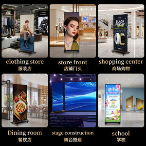Support de sol d'affichage pour centre commercial, réglable en hauteur, portable, LED, intérieur, contrôle par application WIFI, résolution personnalisée 1920x640mm - Product Image 5