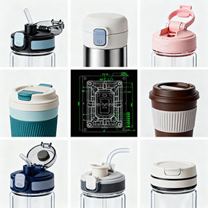 Moldes de Inyección de Alta Precisión para Tapas de Termos de Plástico de Doble Color, Molde para Termos, Fabricante de Moldes para Botellas - Product Image 1