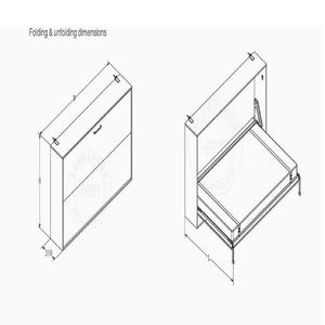 ОДИН квартира полного размера; На скрытой платформе; Спрятаться горизонтальные кровати вытащить Экономия пространства под названием Мерфи кровать - Product Image 4