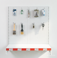 Étagères gondoles modernes personnalisées pour charges légères, présentoirs métalliques perforés, rayonnages de supermarché sans boulons pour outils et quincaillerie
