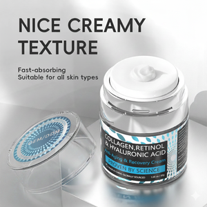 Crème Visage Hydratante et Repulpante au Collagène, Rétinol et Acide Hyaluronique – En Stock – Soin Hydratant Profond à la <span class=keywords><strong>Vitamine</strong></span> <span class=keywords><strong>A</strong></span> pour la Peau - Product Image 3