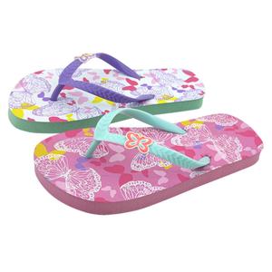 Tongs pour femmes, imprimé papillon, sandales de plage, charme 3D mignon, sangle, semelle EVA souple, pantoufles d'été, logo personnalisé - Product Image 1