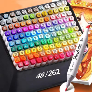 Ensemble de marqueurs double pointe aux couleurs variées, pointe huileuse, marqueurs à base d'<span class=keywords><strong>alcool</strong></span> pour le <span class=keywords><strong>dessin</strong></span> <span class=keywords><strong>manga</strong></span>, fournitures artistiques scolaires - Product Image 2