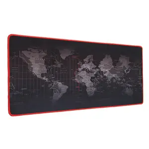 Anti Slip Large Size rubber base Stitched Edges Promotional Custom Design Felt World Map Extended Gaming Mouse Pad