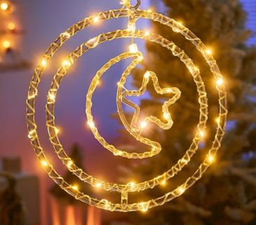 Warm White moon star