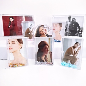 Clear <strong>Plastic</strong> Stand <strong>Picture</strong> <strong>Frame</strong> 2.1*3.4 Glitter Water <strong>Frame</strong> Box for Photo - Product Image 6
