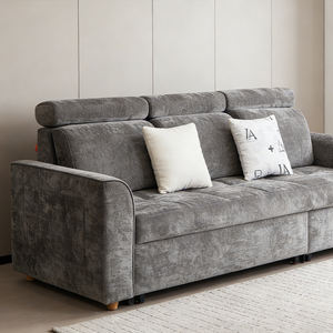 أرائك قابلة للطي مغطاة بقماش رمادي مع أذرع ومقاعد قابلة للتحويل إلى سرير لغرفة المعيشة وغرفة النوم - Product Image 3