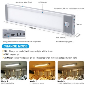 EGH Modern 3W Type-C Charging LED Strip Cabinet <b>Light</b> Motion <b>Sensor</b> 800mAh Staircase <b>Light</b> Remote Control for Closet Application - Product Image 3