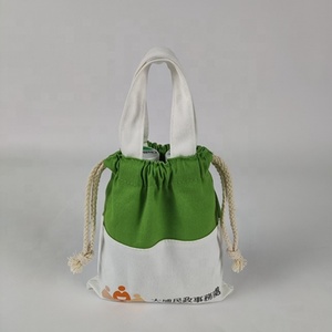 Manufacture Wholesale Custom Logo Printed Gift Drawstring Bag <strong>White</strong> Drawstring Picnic Tote Eco Cotton Cloth <strong>Small</strong> <strong>Handbag</strong> - Product Image 3