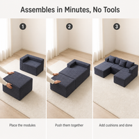 Modulares Ecksofa aus Cord-Stoff U-Form L-Form 6 Lagerfarben Vakuumkomprimiert Weich Bequem Wohnzimmermöbel