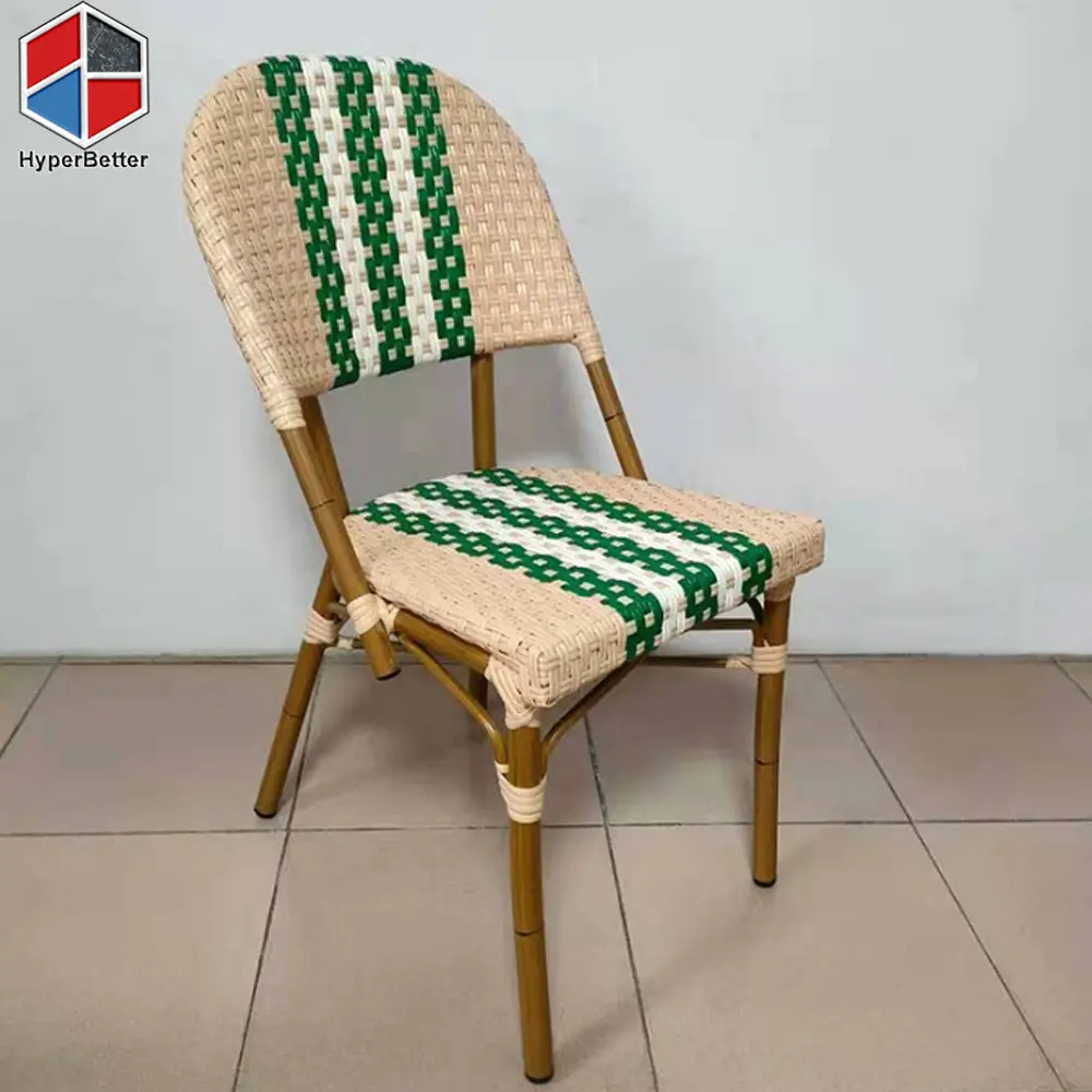 Classical stacking striped patio rattan wicker balcony chairs