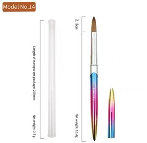 Profesyonel özel özel Logo Metal kolu 100% saf Kolinsky akrilik tırnak cila fırçası <span class=keywords><strong>Nail</strong></span> Art boyama kalem Salon için - Product Image 4