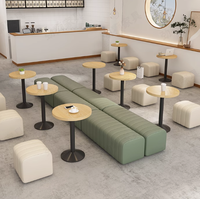 Banc de table à manger à cadre en bois au design moderne avec coussin épais pour restaurant, bar, hôtel ou centre commercial