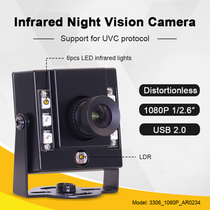 3306 1080P AR0234 3mm 95 grados IR850 obturador global de Color sin distorsión 120fps USB <span class=keywords><strong>Mini</strong></span> cámara de visión nocturna infrarroja - Product Image 2