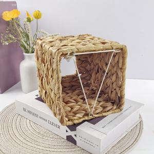Caja de pañuelos tejida a mano con paja para decoración del hogar, oficina, habitación de hotel, cesta de almacenamiento multiusos para escritorio, color natural RD235076 - Product Image 5