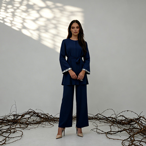 Robe Abaya élégante en polyester patchwork sur mesure pour femmes musulmanes, fournisseur OEM en gros - Product Image 1