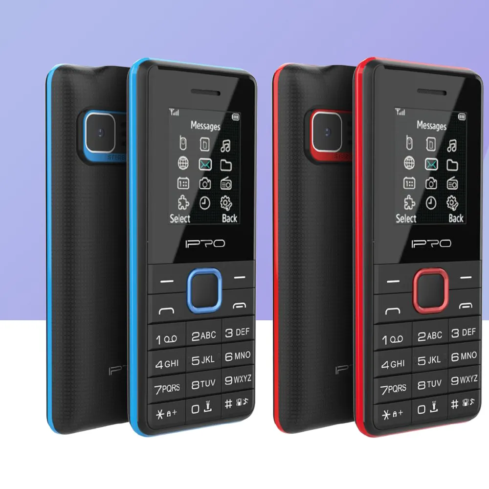 2023 새로운 키 패드 휴대 전화 IPRO A18 1.77 인치 32MB + 32MB 저렴한 중국 듀얼 SIM 큰 밝은 LED 토치 슬림 기능 전화