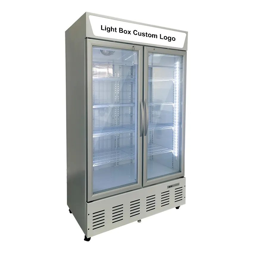 Refrigerador de supermercado comercial Congelador vertical de varias puertas Refrigerador de escaparate de helados de 3 puertas