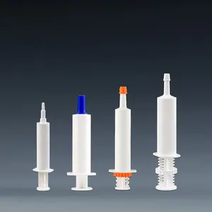 Plastic Medical White Colour Milk Cattle Use Intramammary Ointment Injector Dairy Cows Mastitis Syringe For Animals