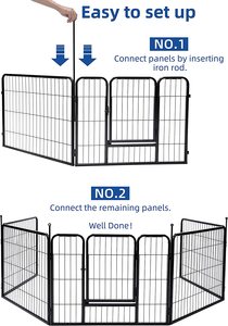 32 "X 8 panel tugas berat pagar anjing dalam ruangan & luar ruangan latihan hewan peliharaan Playpen - Product Image 4