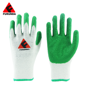 Guantes de seguridad de punto de algodón blanco con revestimiento plano de látex rojo Guantes de construcción de trabajo sumergidos en goma de Palma de látex antiarrugas - Product Image 5