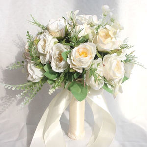 Bouquet de mariée en fleurs de soie 10cm-30cm, style naturel, décoration de mariage, fleurs artificielles réutilisables haute simulation - Product Image 2