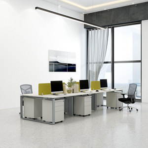 Custom Steel Leg Structure Open Mudular 4-Person 6-Person Face-To-Face <strong>Linear</strong> <strong>Workstation</strong> Desk Office Furniture <strong>Workstations</strong> - Product Image 2