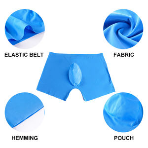 Boxers pour hommes, sous-vêtements de haute qualité, doux, respirant, Sexy, coffre avec pénis, grand coq, soie glacée, Logo personnalisé, Boxer pour hommes - Product Image 3