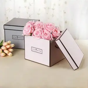 Luxury Custom Logo Flower Case Boxes Birthday Wedding Rose Gift Packaging