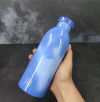 Frío, cambio de color de la botella de agua de 500ml de logotipo personalizado 304 de acero inoxidable de doble pared termo botella de leche botella de color vaso