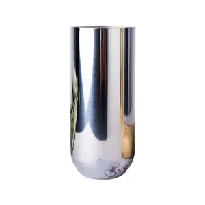 Vaso de flor de metal para decoração de casa, tubo de ouro simples