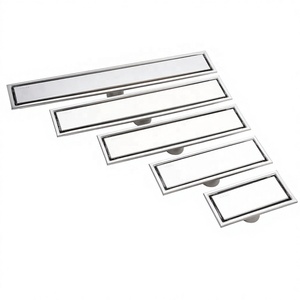 Sifone Doccia Lineare Invisibile in Acciaio Inox 304 Cromato, <span class=keywords><strong>Scarico</strong></span> a Pavimento Moderno Nascosto per Bagno e <span class=keywords><strong>Cucina</strong></span> - Product Image 1