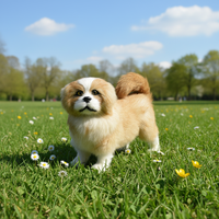 Figurine réaliste de chien Pekingais faite à la main, réplique d'animal de compagnie en peluche bionique, décoration pour la maison ou cadeau pour les amateurs de chiens