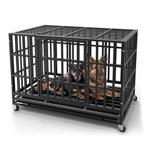 <span class=keywords><strong>Cage</strong></span> à chien pliable en métal de haute qualité Besky BS C217 avec roues, grande espace libre, niche intérieure pour chiens, toutes saisons - Product Image 1