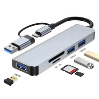 5 en 1 USB-A / USB-C USB 3.0 Type C Adaptateur multiport Hub de station d'accueil avec lecteur de carte SD USB3.0 TF