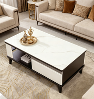 Meuble TV moderne réglable et table basse, mobilier de maison en gros avec panneau rétractable, rangement pour salon