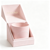 Boîte à bougies parfumées de luxe écologiques haut de gamme personnalisée, boîte cadeau rose pour bougies, coffret cadeau cosmétique
