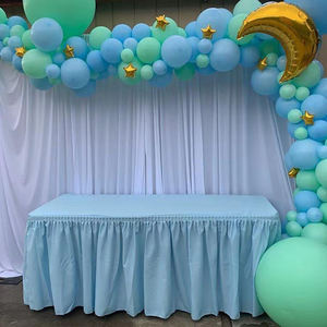 Bridal <b>Table</b> Skirting Disposable Pleated Foldable Tablecloth Oilproof Waterproof for Wedding Banquet Hotel Home <b>Party</b> <b>Decoration</b> - Product Image 1