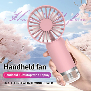 Handheld <b>Spray</b> Desk <b>Misting</b> Fan USB Rechargeable Portable Water <b>Cooling</b> Fan 3 Speed Humidification Fan Low Noise for Home/Office - Product Image 4
