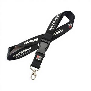 高級ポリエステル製ランヤード、シルクスクリーン印刷ロゴ入り、耐久性のある車のキーホルダー、リリースバックルとフック付き - Product Image 2