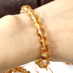 <span class=keywords><strong>Bracelet</strong></span> de perles de citrine brésilienne naturelle Accessoire de bijoux en pierres précieuses Bracelets de perles de pierre de cristal pour femmes hommes - Product Image 3