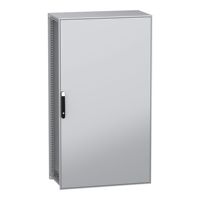 Armoire de sol à porte simple NSYSFN181050, acier galvanisé, IP55, gris, noir, 1000 mm x 500 mm 1800 mm, série PanelSeT SFN
