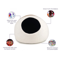 Niche pour chat en feutre de laine multicolore, faite à la main, écologique, lit confortable pour animaux de compagnie, maison pour animaux de compagnie personnalisée