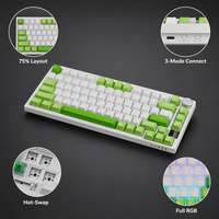 AJAZZ AK820 Tastiera Meccanica Wireless a 82 Tasti, Tri-Modalità, Hot-Swappable, RGB, PBT, BT, 2.4G, USB-C, 4000mAh, per Ufficio e Gaming
