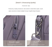 Sac à bandoulière pour femme, imperméable, léger, en nylon haute densité, multi-compartiments, fermeture éclair à trois couches, durable, décontracté