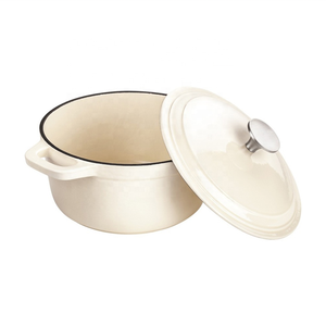 Blanc professionnel <span class=keywords><strong>En</strong></span> <span class=keywords><strong>Fonte</strong></span> Rond <span class=keywords><strong>Cocotte</strong></span> et Couvercle avec Poignées - Product Image 2