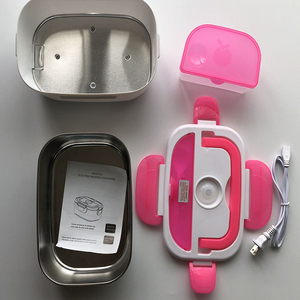 Portable heated plastic food warmer container stainless steel electric bento lunch box