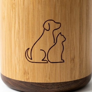Walnut Bamboo <strong>Pet</strong> Urn Dual-Material Cylindrical Cremation Box With Engraved Dog Cat Keepsake <strong>Loss</strong> of Cat <strong>Gift</strong> - Product Image 5