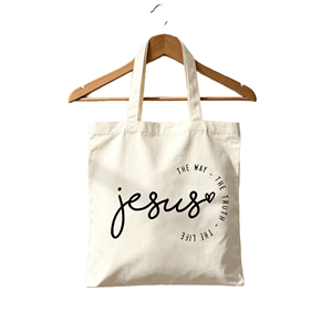 Jesus Way Truth Life Letter Canvas Tote <b>Bag</b> Christian Faith Reusable Shopping <b>Bag</b> Eco Friendly Religious <b>Gift</b> <b>Extra</b> <b>Large</b> Casual - Product Image 1